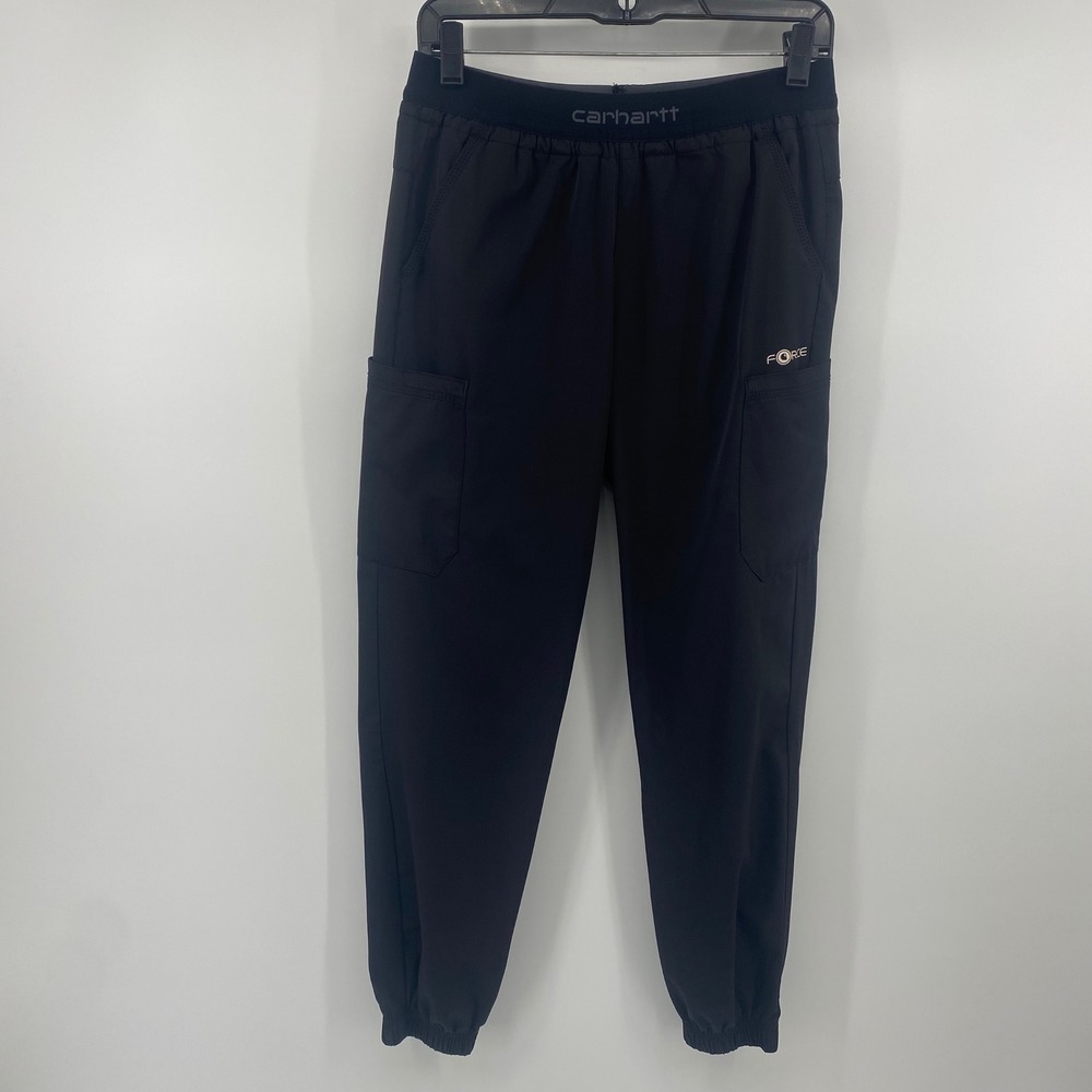 Carhartt‎ Force Scrub Pants Womens Small Black Jogger Cargo Workwear